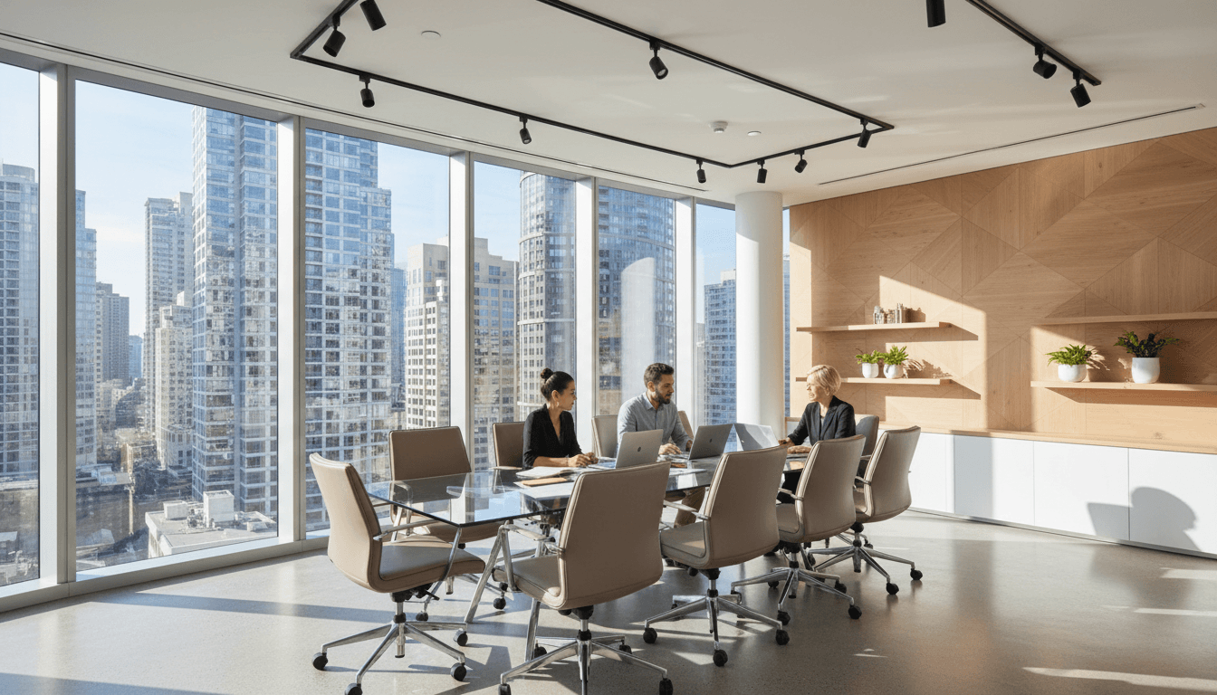 Founders reviewing growth strategy documents in a modern boardroom